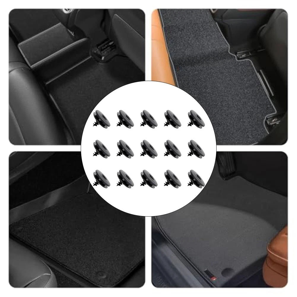 Set of 15 Car Floor Mat Clips for Easy Installation and Secure Fit