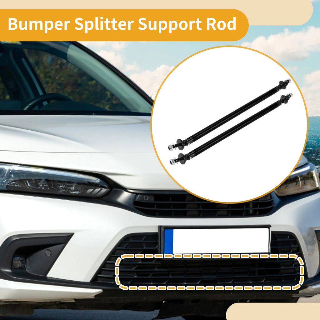 2X Adjustable Front Bumper Lip Splitter Strut Support Bars for Universal (2000–2023)