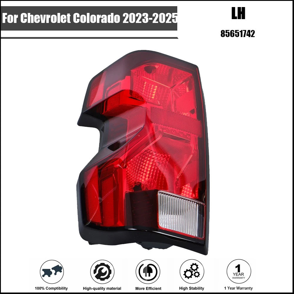 Left Side Tail Light Assembly for Chevrolet Colorado (2023–2025) Halogen Black Red