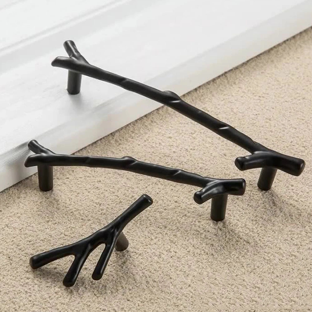 2Pcs Unique Tree Branch Door Cabinet Pulls Cupboard Bookcase Handle Drawer Knob