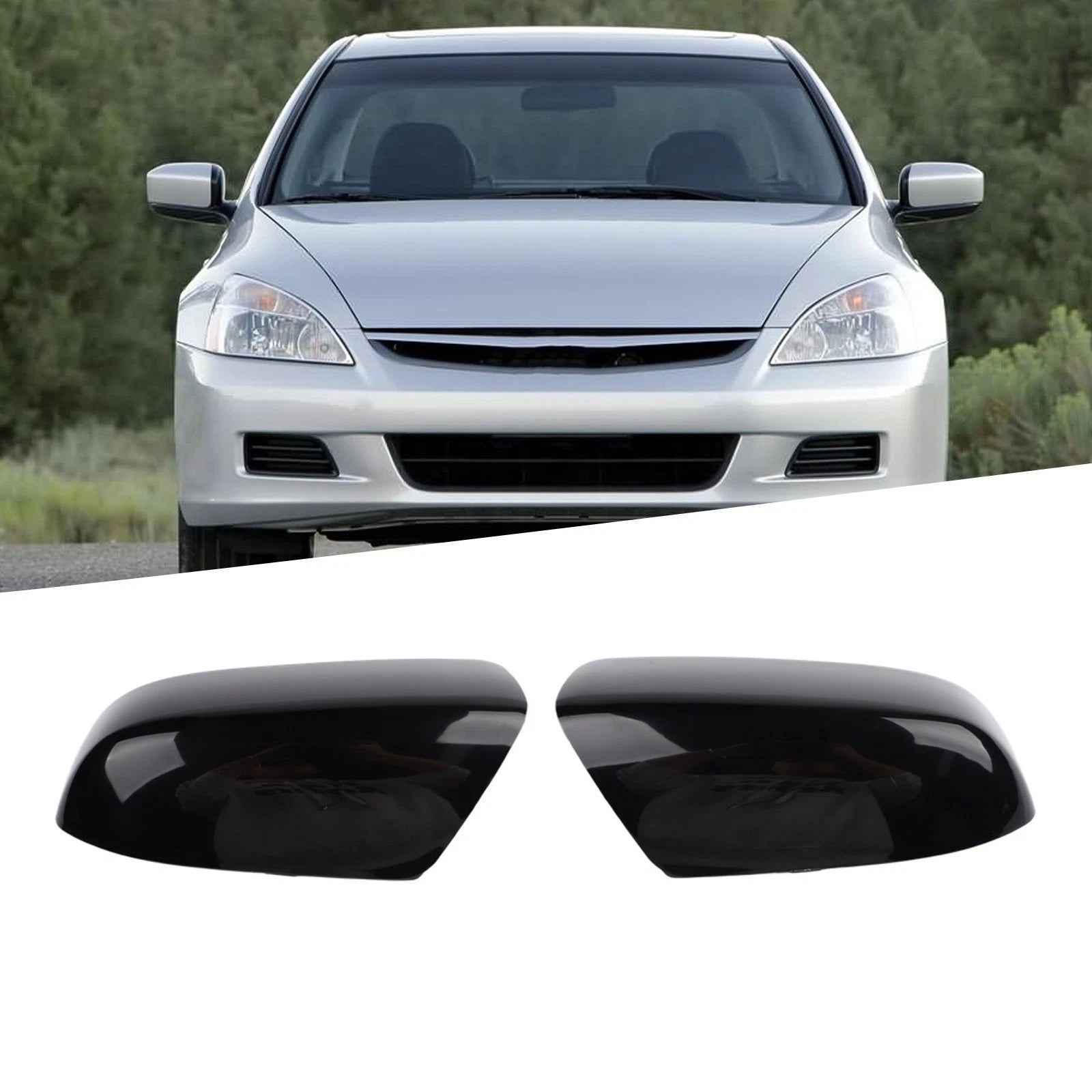 Mirror Cover for - Gloss Black, 1 Pair, ABS Plastic
