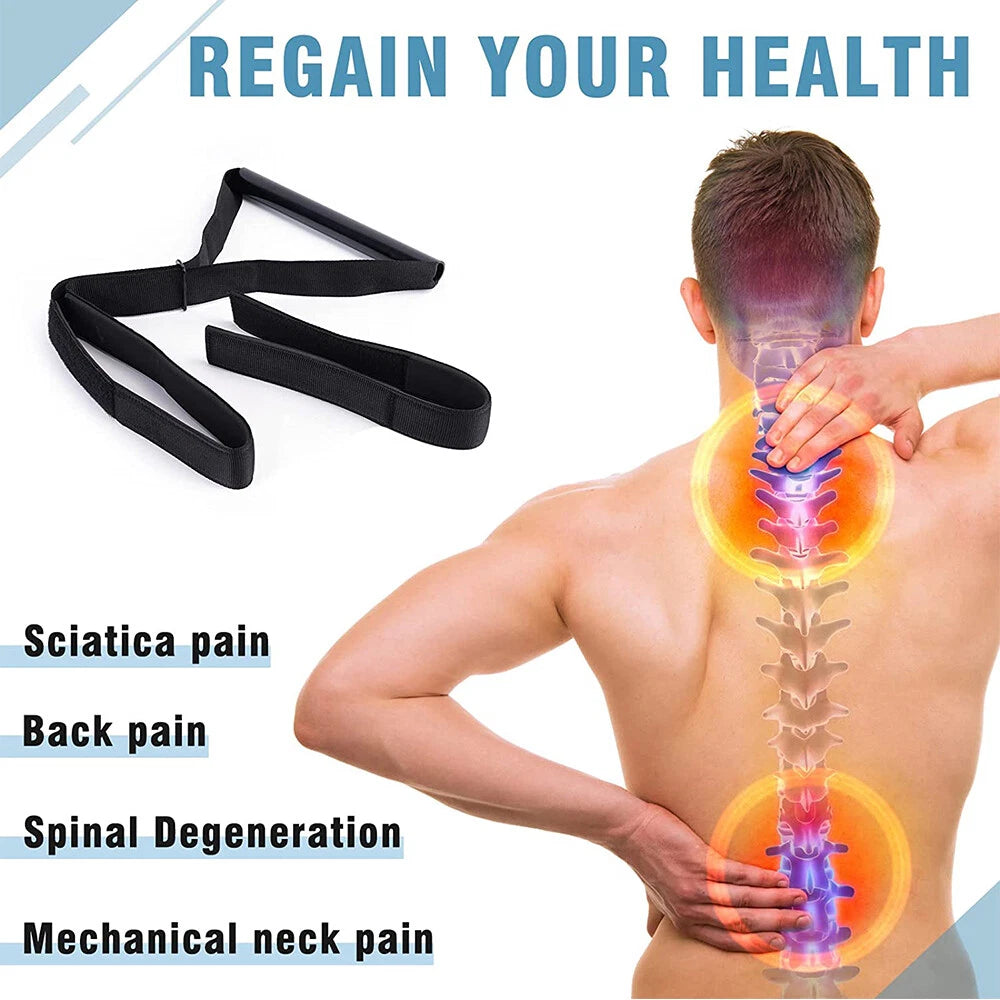 1 Set Neck Stretcher Strap for Physical Therapy and Neck Curve Recovery(Black)