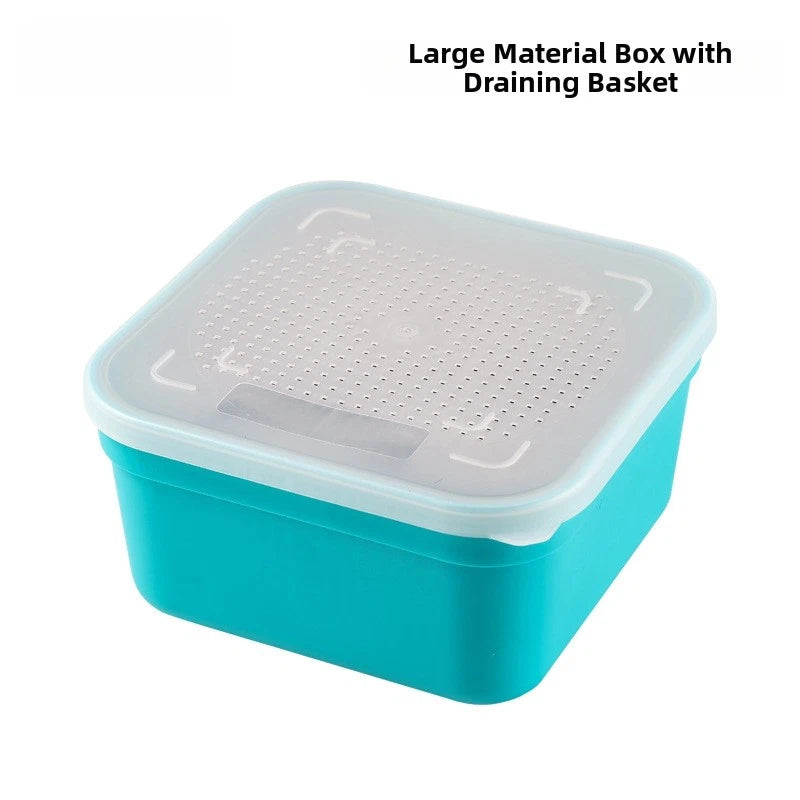 Solid Polymer Bait Box for Live Bait Storage (Square Format)