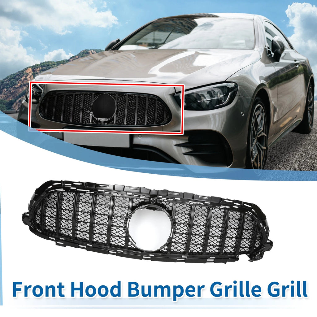 Front Upper Bumper Grille for Mercedes E200 AMG Body Styling Black (2010–2018)