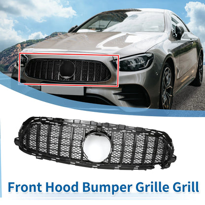 Front Upper Bumper Grille for Mercedes E200 AMG Body Styling Black (2010–2018)