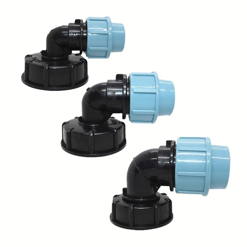 2X Garden Pipe Elbow Outlet Connector for IBC Tank (20/25/32mm)