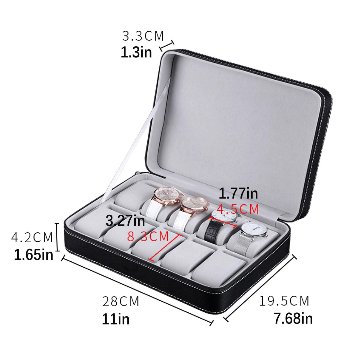 Watch Box Organizer for Wristwatch Display (6/10/12 Slot)