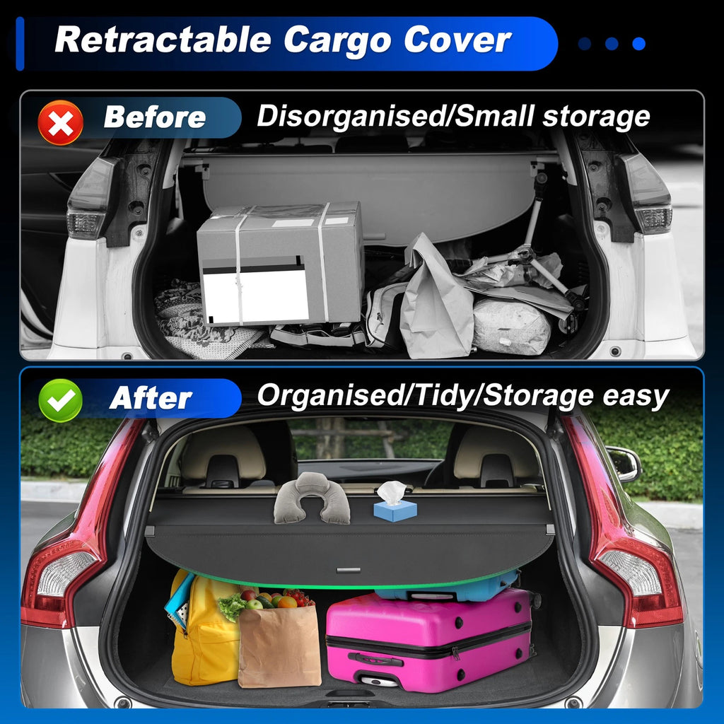 Cargo Cover Retractable Trunk Shield for Dodge Durango (2011–2025) Black