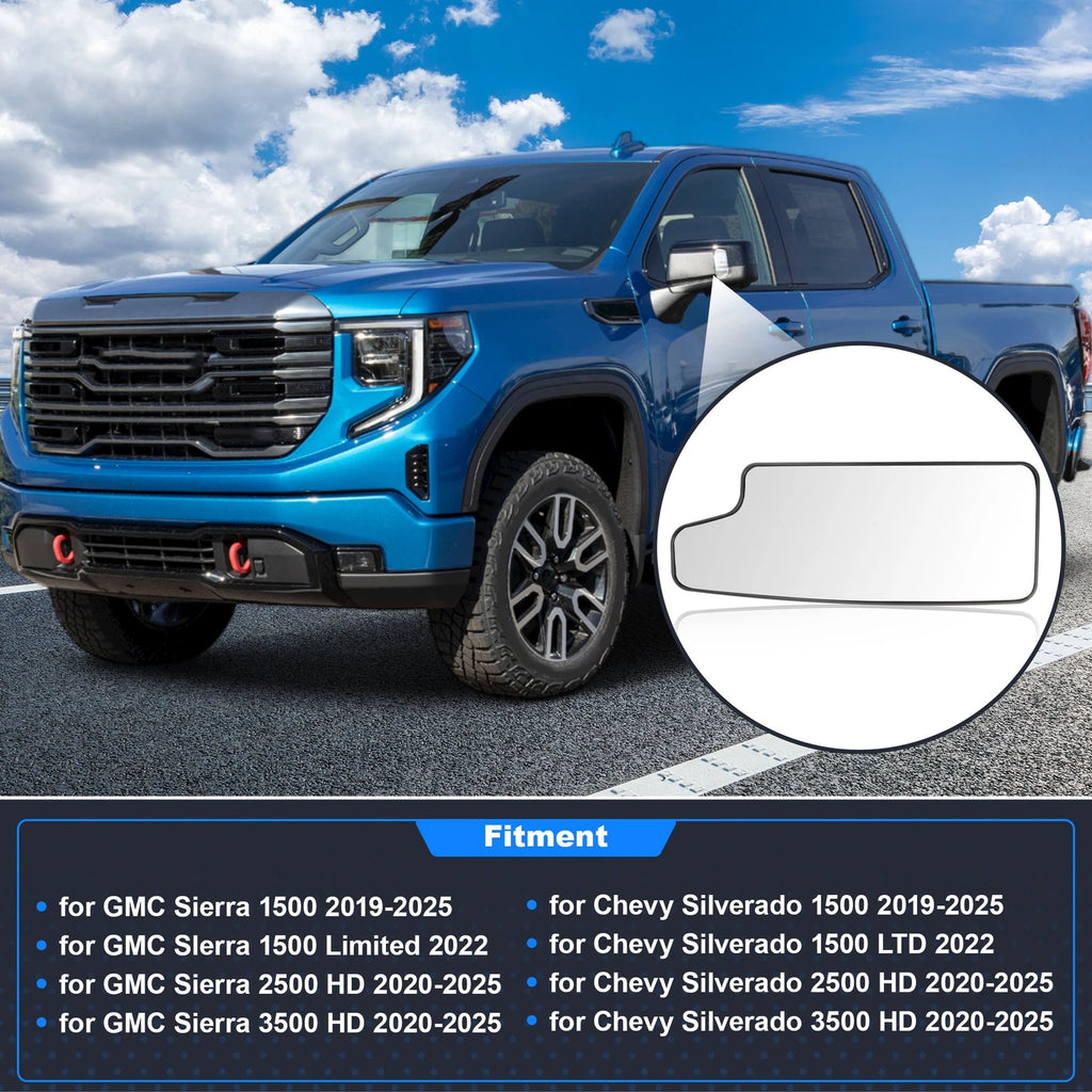 Left Side Heated Rearview Mirror Glass Replacement for Chevy Silverado (2014–2020)