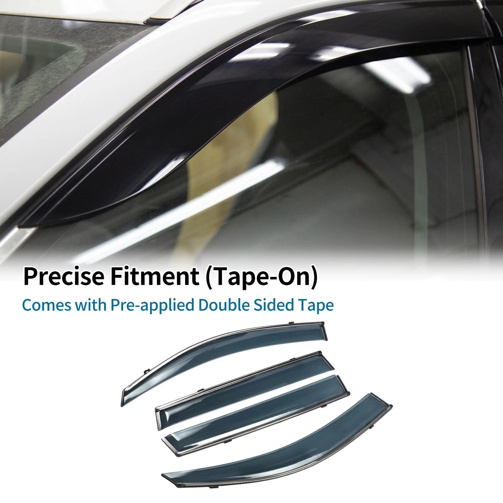 Window Deflectors Side Vent Visors Black 1 Set for Toyota RAV4 (2006–2012)