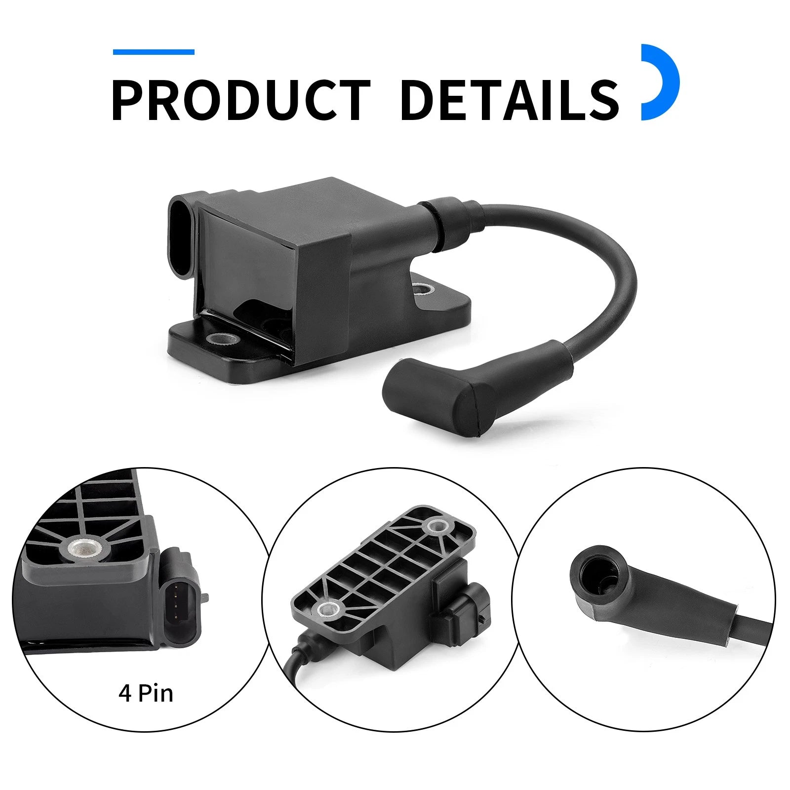 CDM Ignition Coil 4 Pin for Mercury Outboard 30-300HP (827509A10, 114-7509)