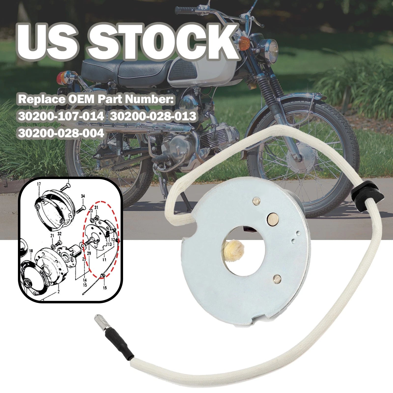 Points Plate Assembly for Honda CB100 CB125 CL125 SL125 XL250 (1970–1980) #30200-107-014