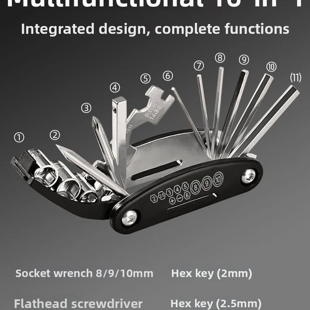 16-in-1 Portable Folding Tool Set for Bike (No specific years/models)