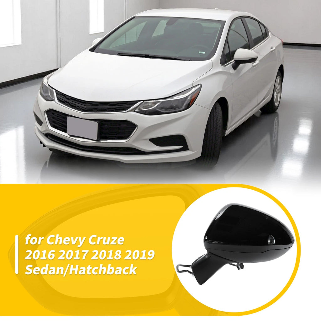 5Pin Left Side Door Mirror Gloss Black for Chevy Cruze (2016–2019)