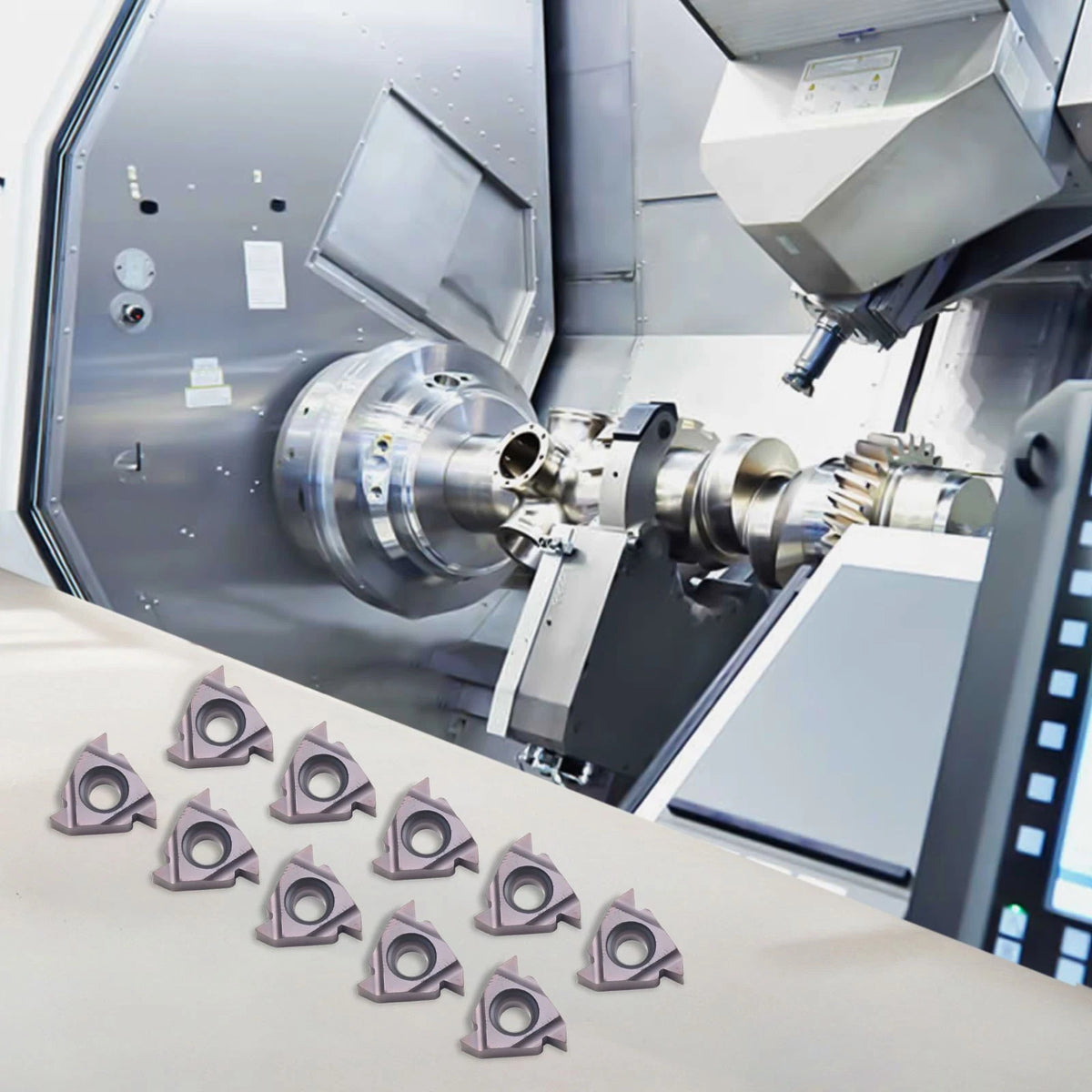 10 Pcs Set of Threading Inserts for CNC Applications