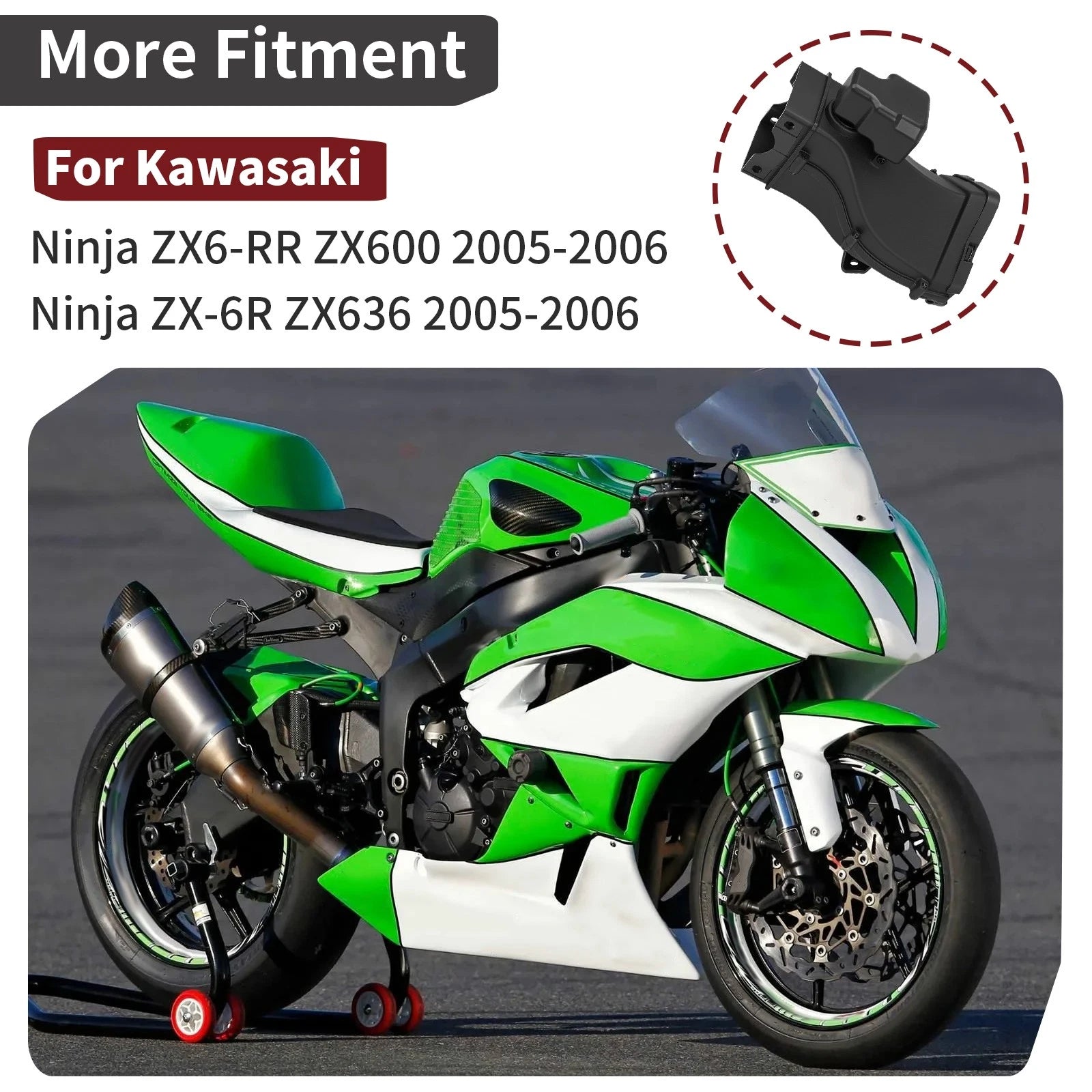 Ram Air Duct for Kawasaki Ninja ZX6R ZX6RR (2005–2006) 39045-0020 39045-0011