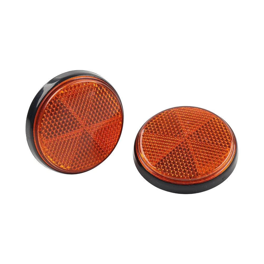 2X ABS Round Warning Reflector Side Marker for Motorcycle ATV