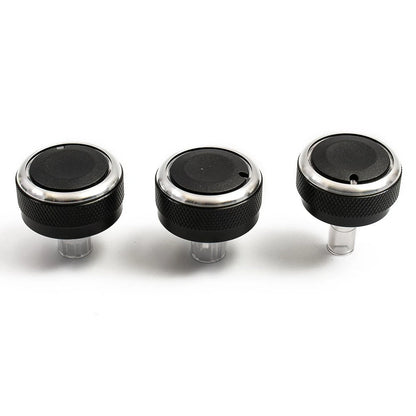 Set of 3 A/C Knob Buttons for Mazda 2 (2007–2014) Black