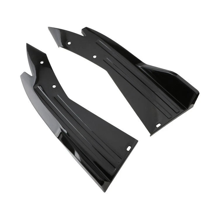 PP Rear Bumper Spoiler Lip Trim with Carbon Fiber Texture Black Finish