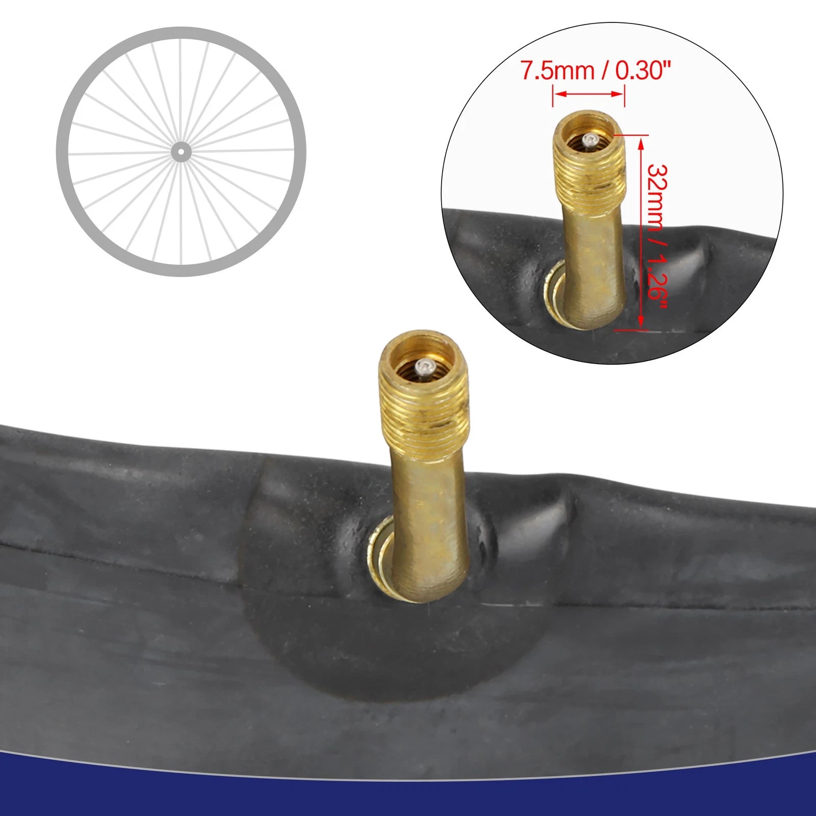 Bicycle Inner Tube Bent Valve 18x2.50 32mm for Universal Wheel Use (1)