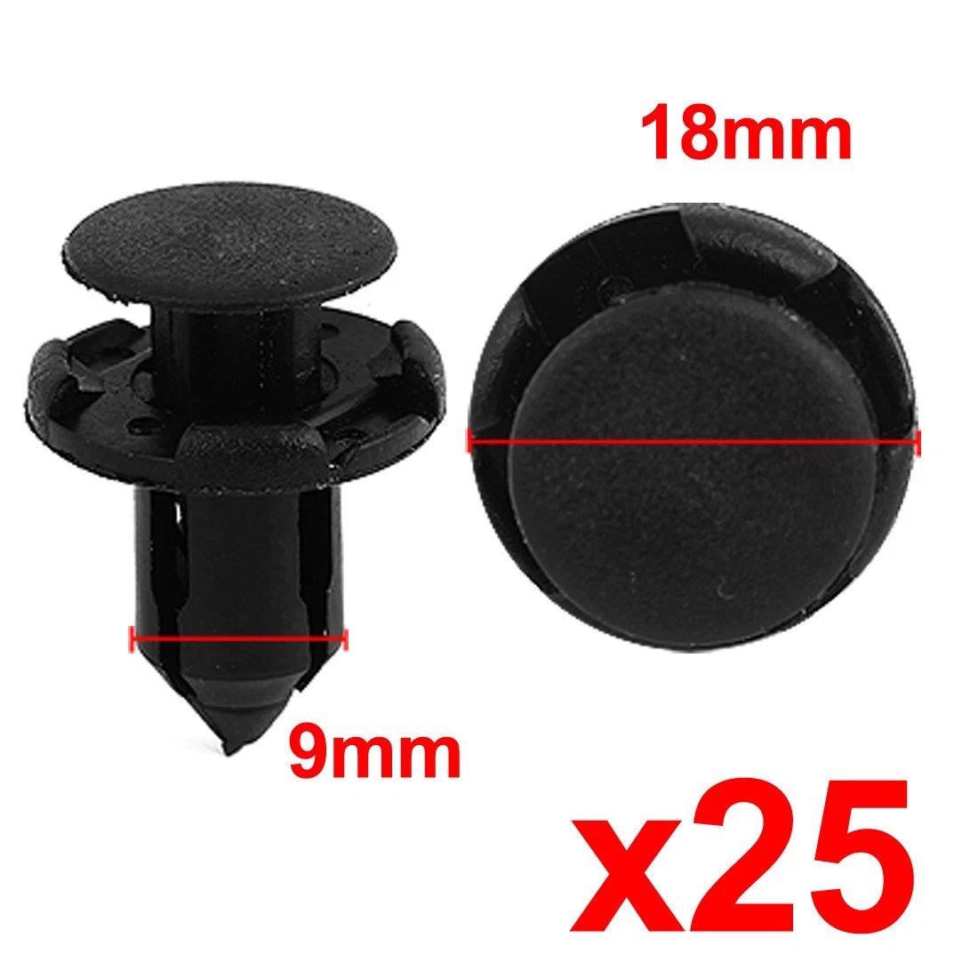 25 Pcs Push Type Mudguard Retainer Bumper Clip for Mitsubishi Honda (—)