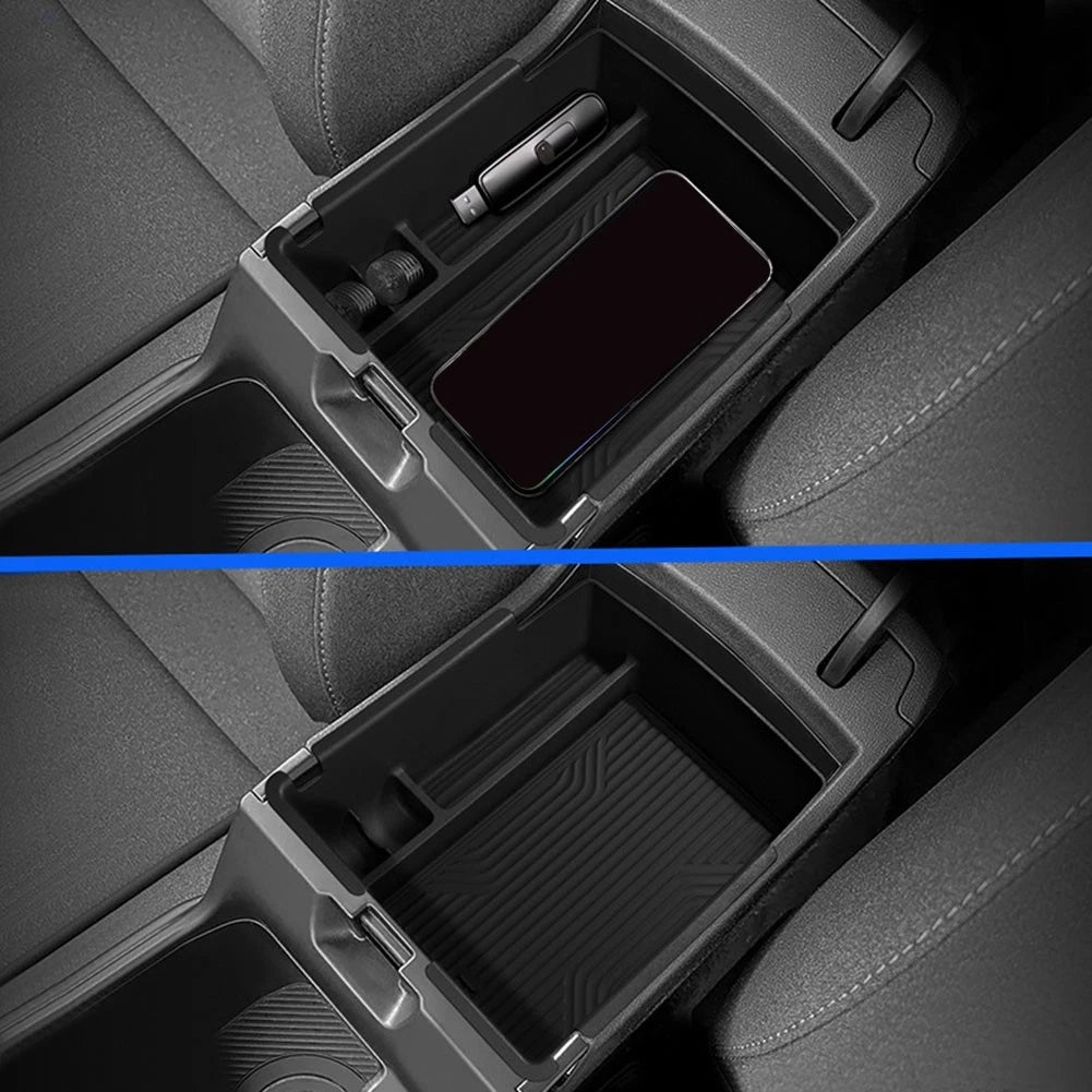 Organizer Storage Box for KIA K4 (2025–2026) Armrest ABS Black