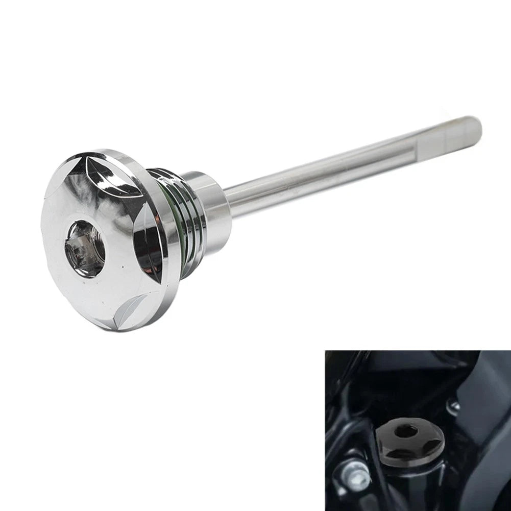 Chrome Dipstick Transmission Oil Fill Plug for Harley Dyna Softail Touring