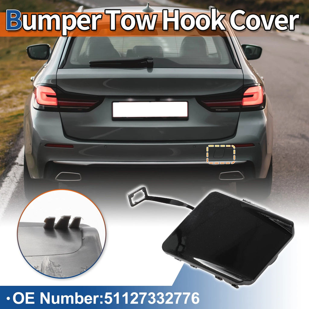 Rear Tow Hook Cover Replacement for BMW 5-Series (2017–2023) Black Sapphire