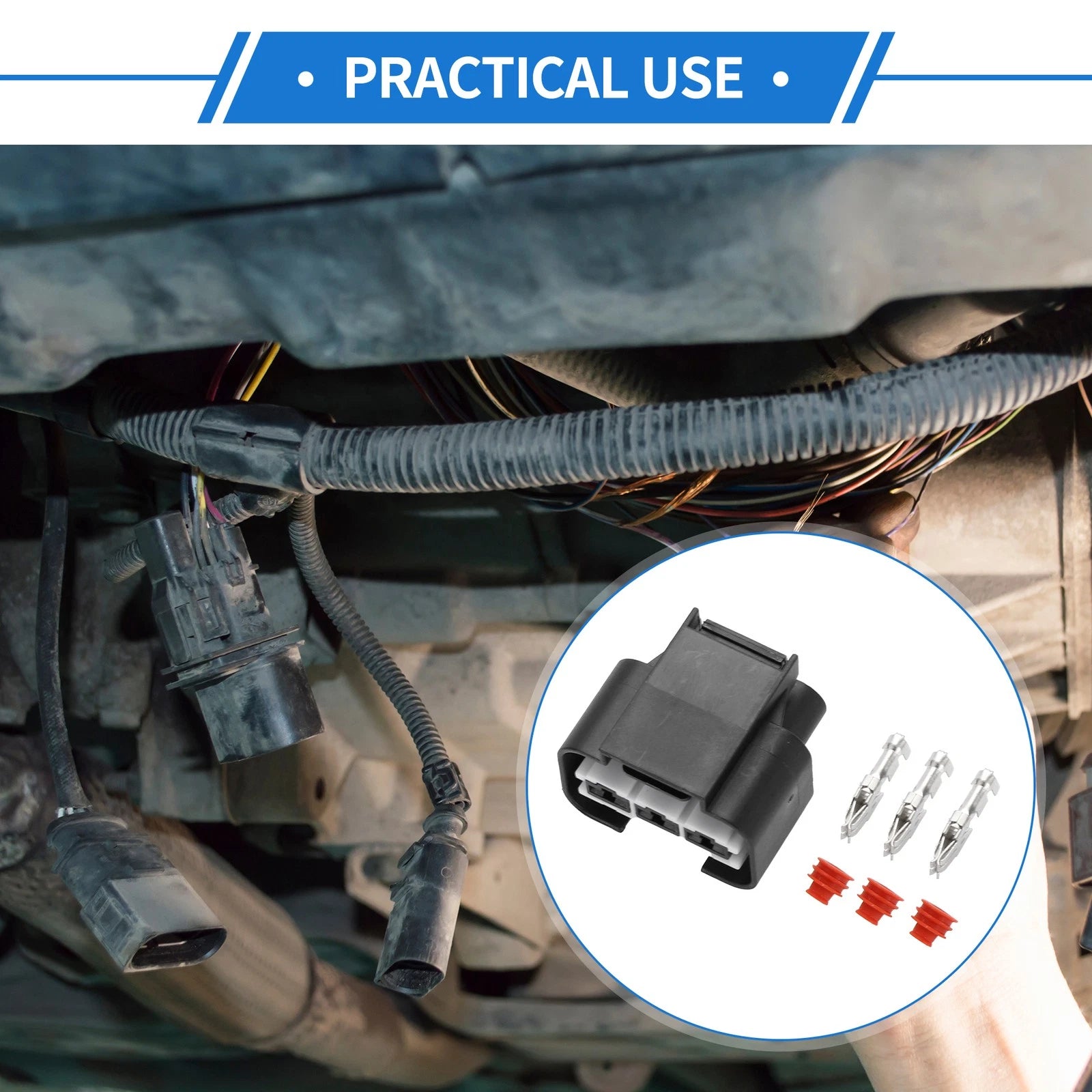 Radiator Fan Connector Plug 3 Pin Replacement for Hyundai Kia (Set) (2006–2024)