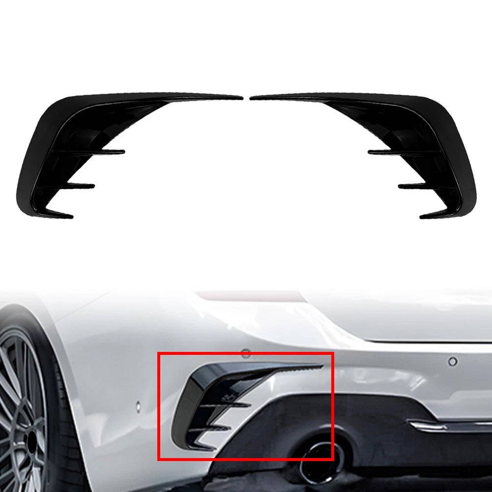 2X Glossy Black Rear Bumper Air Vent Spoiler for BMW 3 Series G21 (2018–2022)