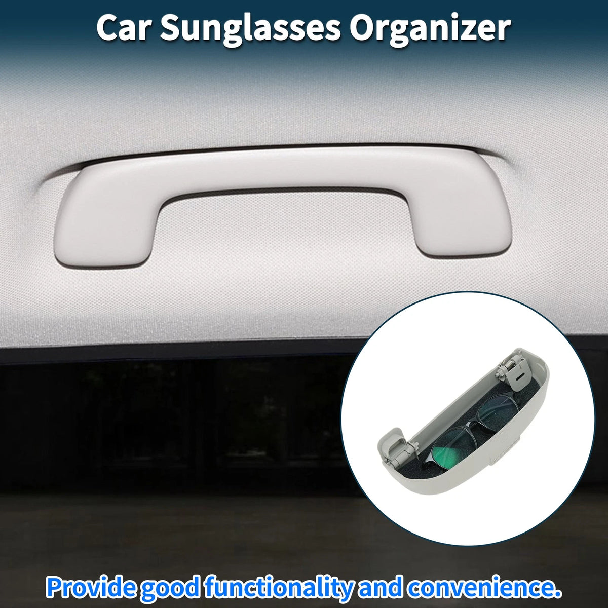 Sunglasses Case for Citroen C4 (2021–2025) Eyeglasses Holder Storage Box Gray