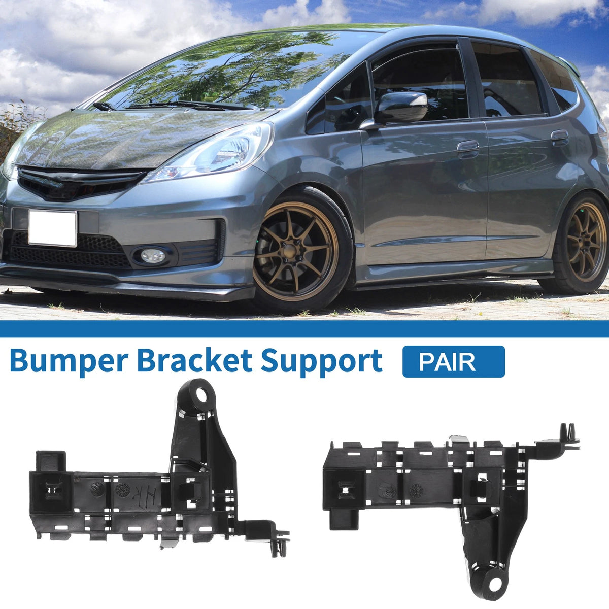 Front Bumper Retainer Bracket Pair for Honda Jazz (2005–2017)