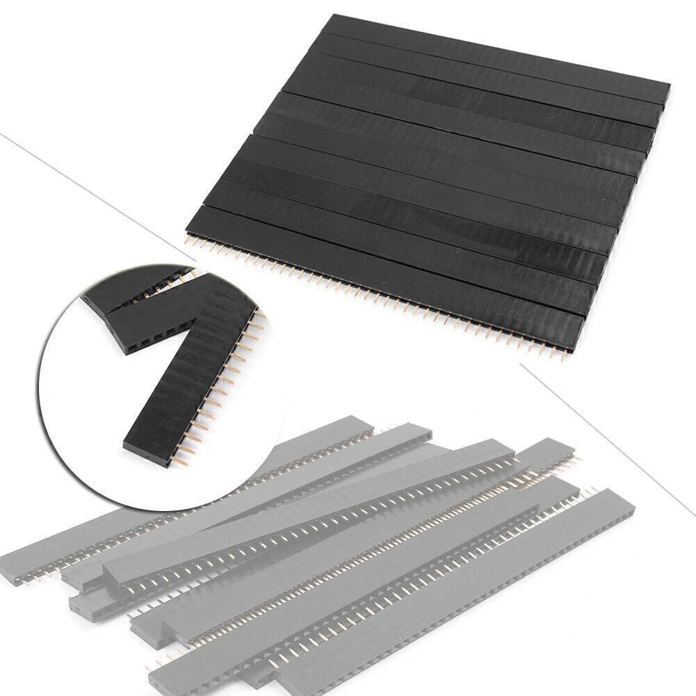 10pcs 2.54mm 40Pin Single Row Female Pin Header Strip PCB Connector