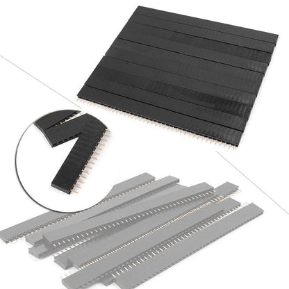 10pcs 2.54mm 40Pin Single Row Female Pin Header Strip PCB Connector