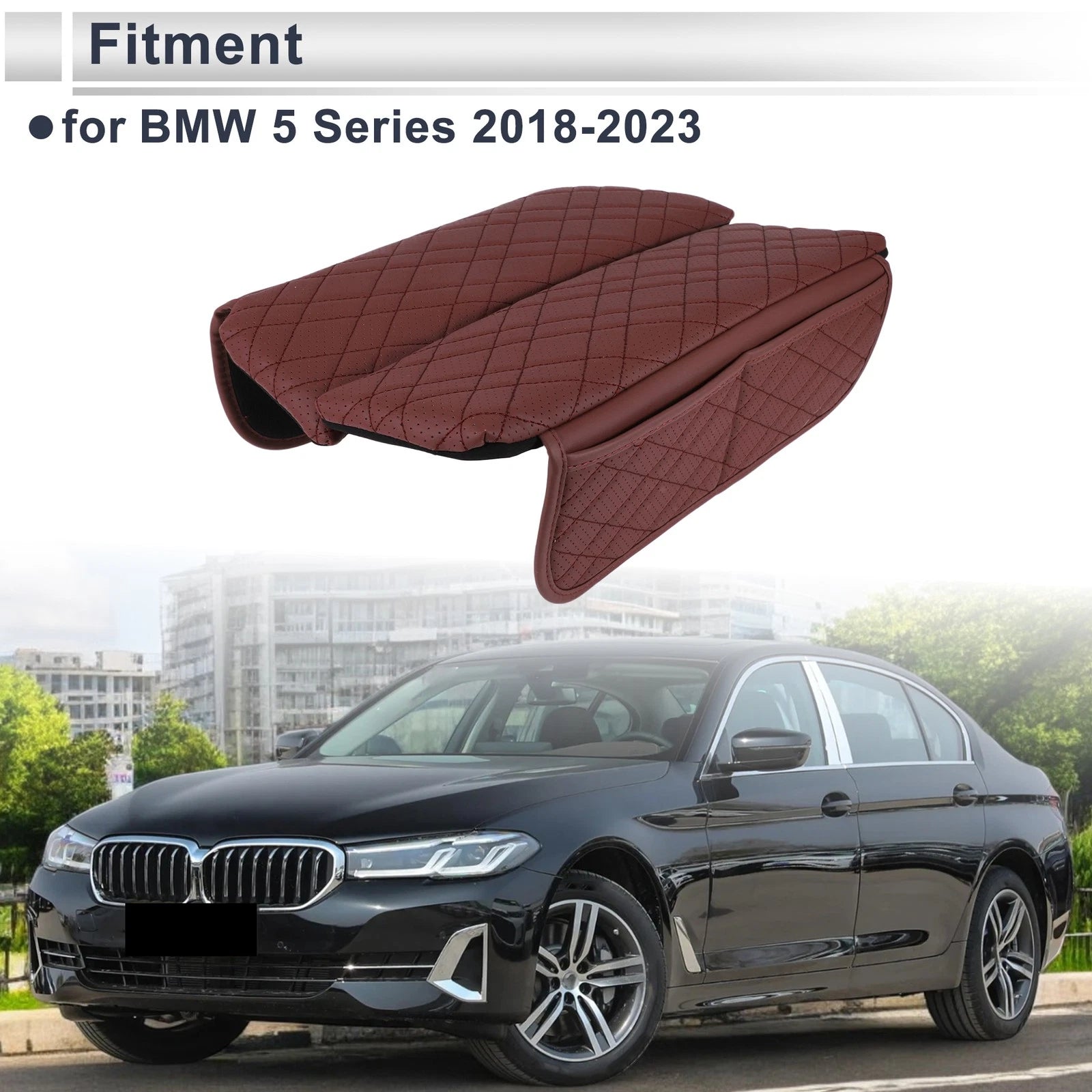Car Center Console Cover with Storage Bag for BMW 5 Series (2018–2023)
