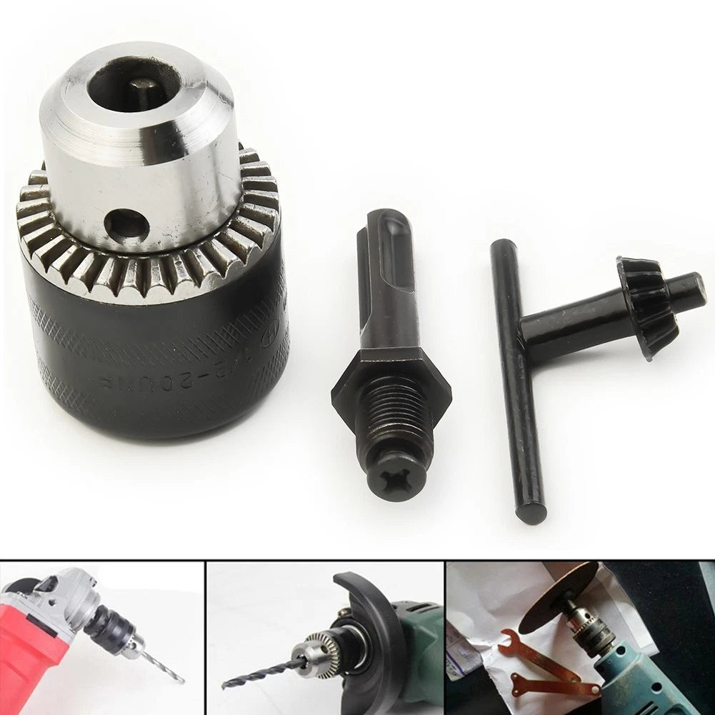 Rotary Hammer Drill Chuck Tool & Key for 1/2" 20UNF Thread (1.5-13mm)