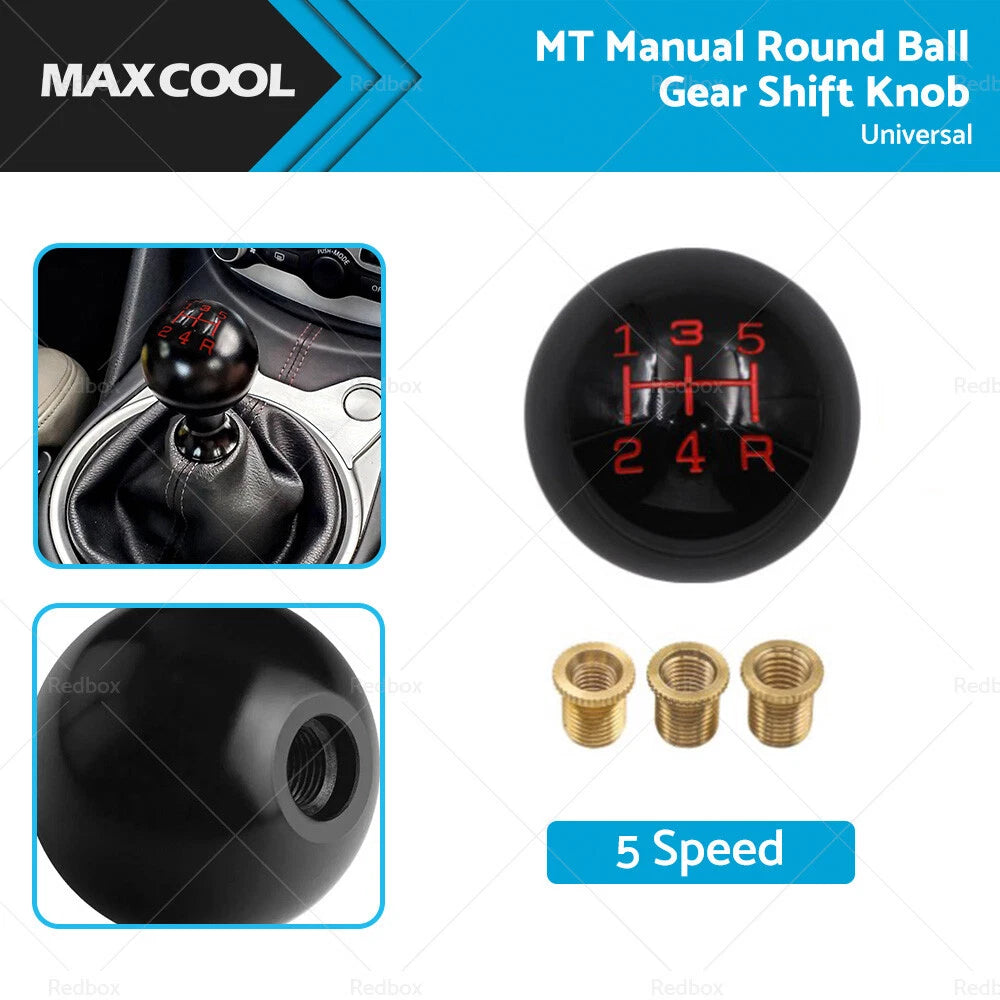 5 Speed Manual Round Ball Gear Shift Knob Shifter Lever for Universal