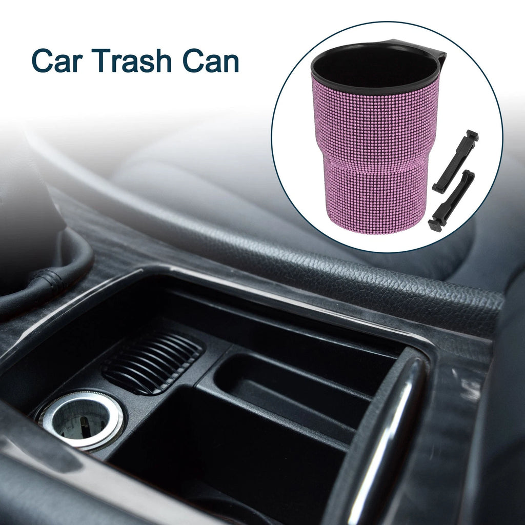 Car Trash Can for Universal Use (Portable, Seat Back, ABS, Pink)