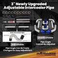 3" Intercooler Pipe Kit for Universal Vehicles (Flexible Silicone Hoses)