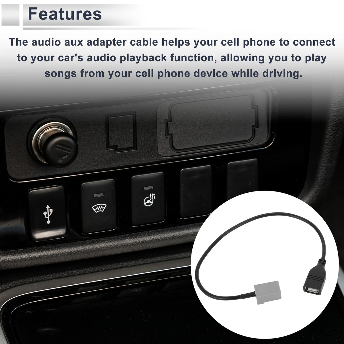 Audio Aux Adapter Cable for Honda (USB to MP3)