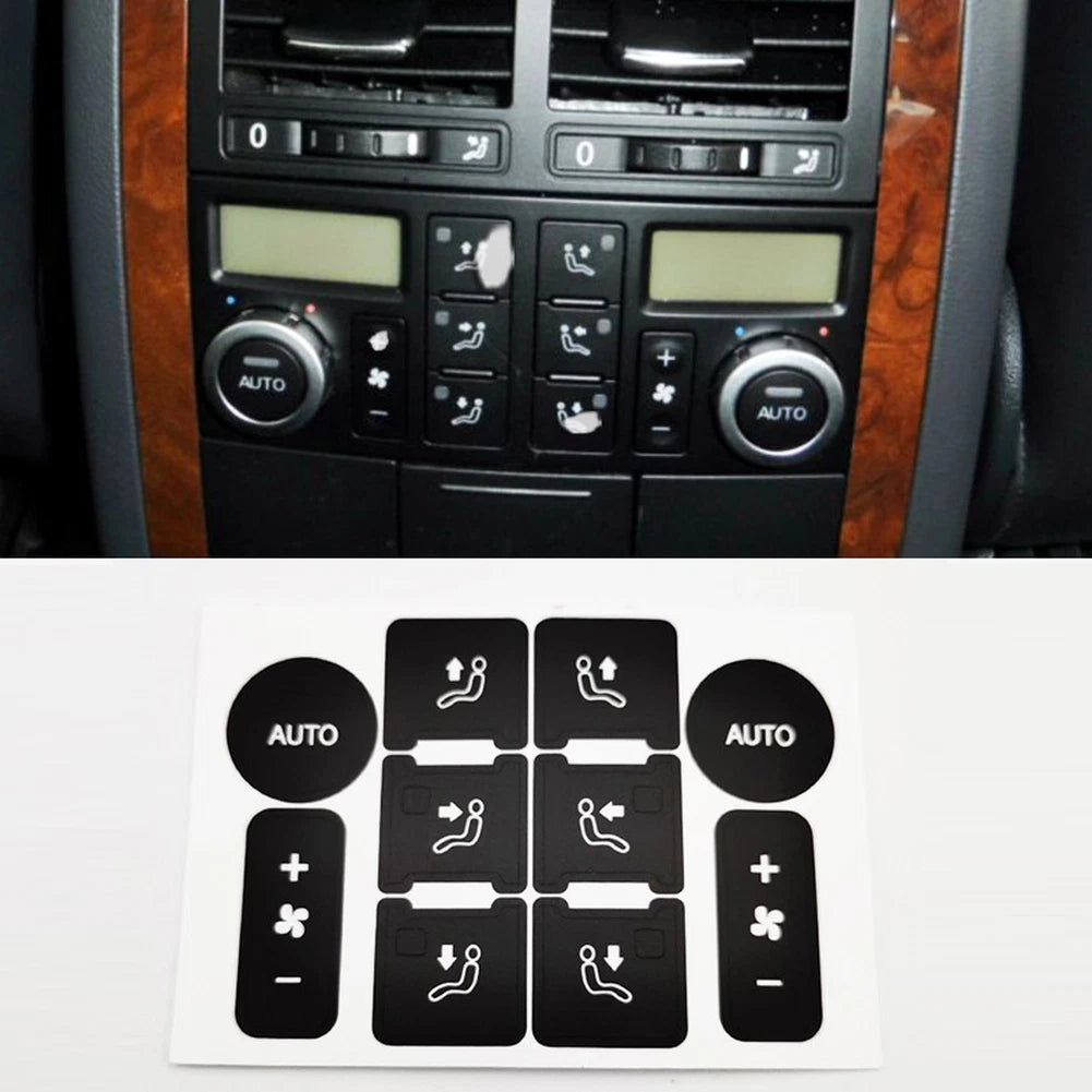 Black Vinyl Button Decal for TOUAREG Rear Climate Control 2004 2009 Use
