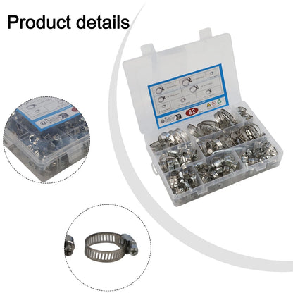 82 PCS Adjustable Stainless Steel Hose Clamps for Efficient Use
