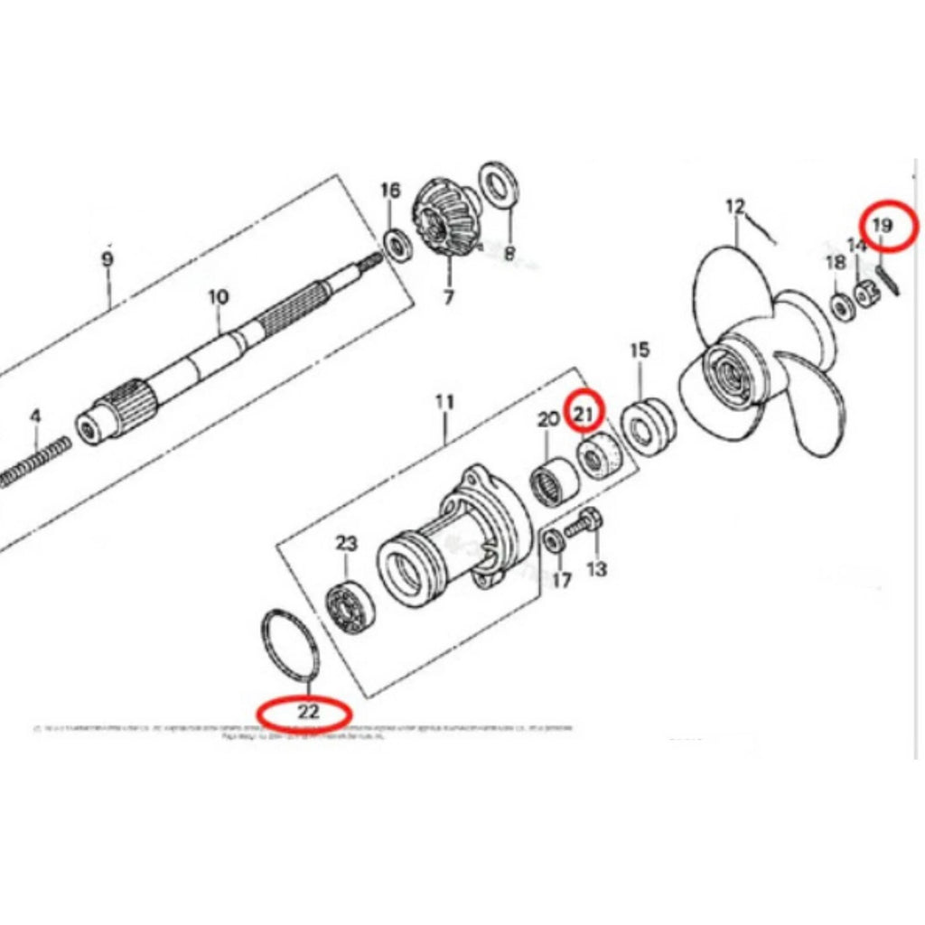 Lower Unit Oil Seal & O-ring Set for Honda Outboard Engine (91252-ZW9-003, 91352-ZW9-003)