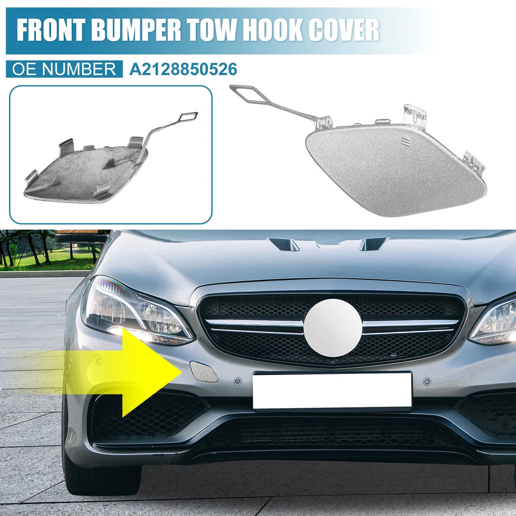 Front Tow Hook Cover for Mercedes-Benz E250 2014–2015 Silver