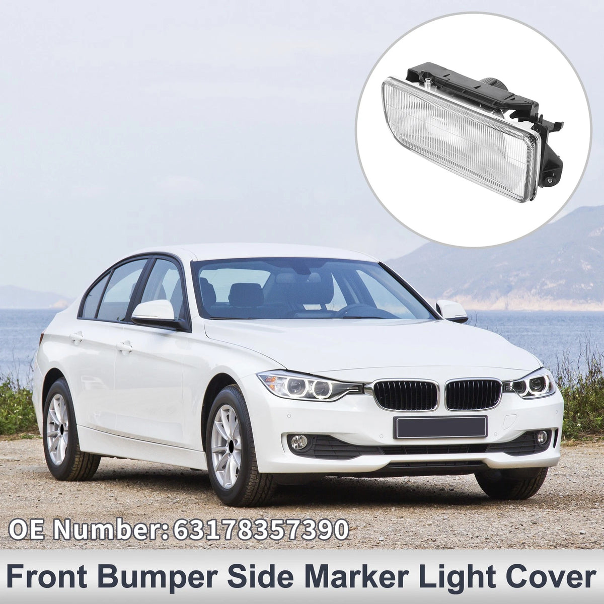 Right Front Bumper Side Marker Light Cover for BMW 3 Series (2005–2018)