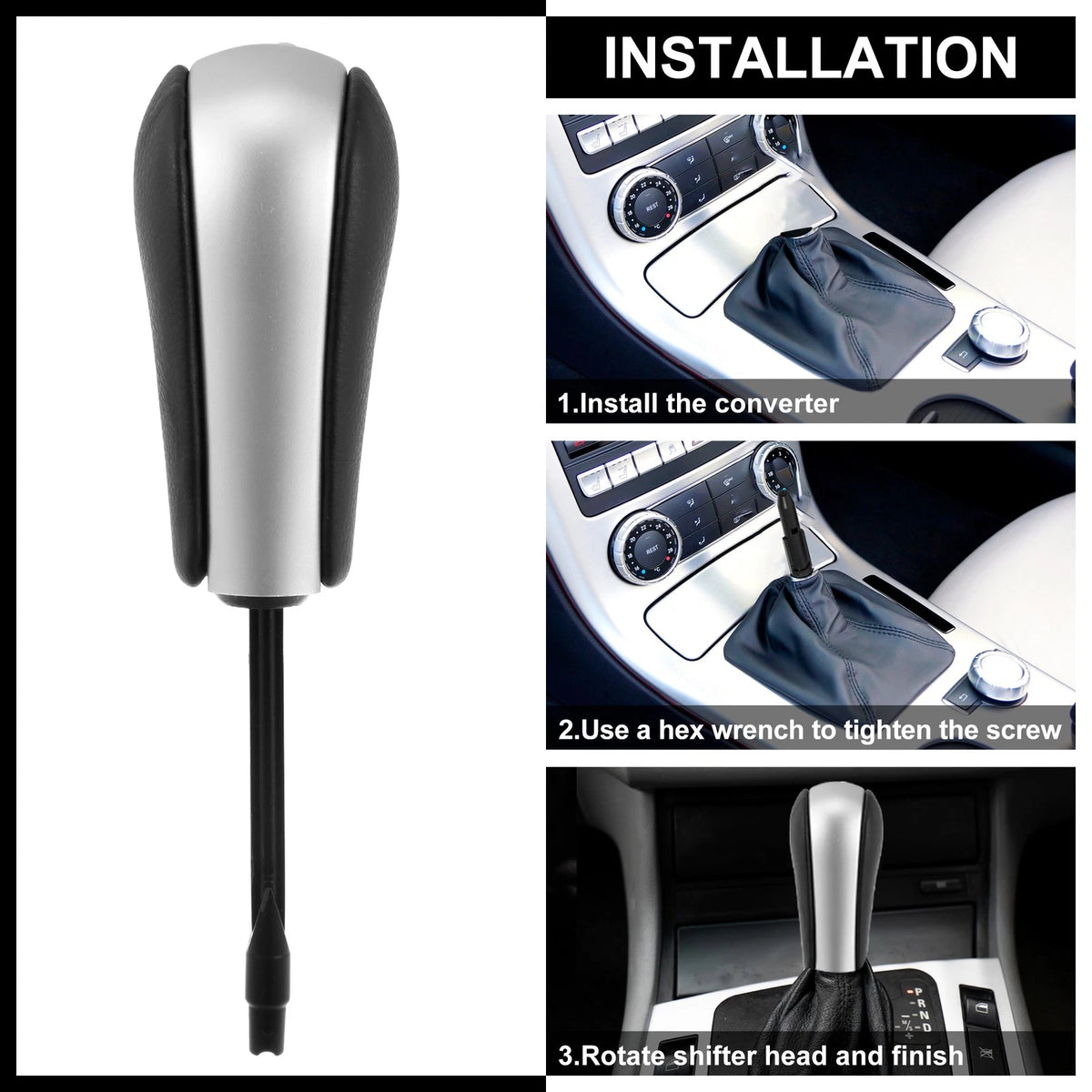 Faux Leather Gear Shift Knob Automatic Replacement for BMW X5 (2000–2006)