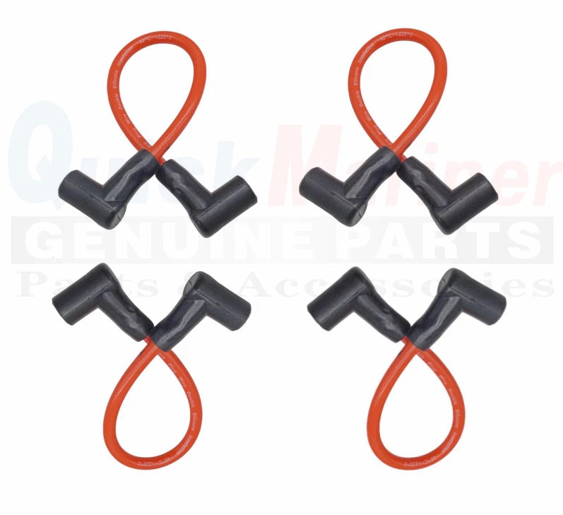 Set of 4 Spark Plug Ignition Coil Wires for Johnson Evinrude Outboard (0582365)