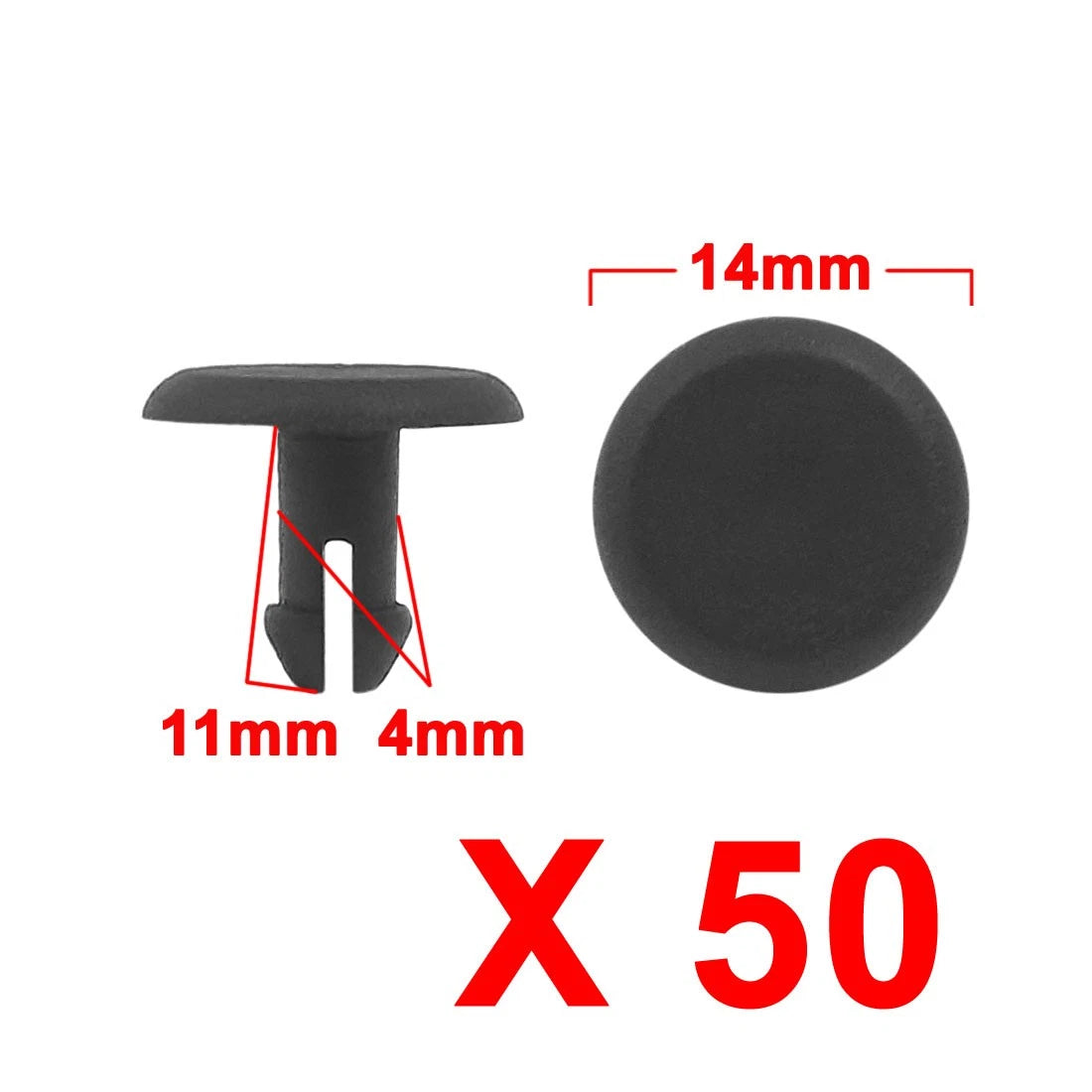 50Pcs Plastic Car Rivet Fastener for Bumper Clip Retainer (Universal)