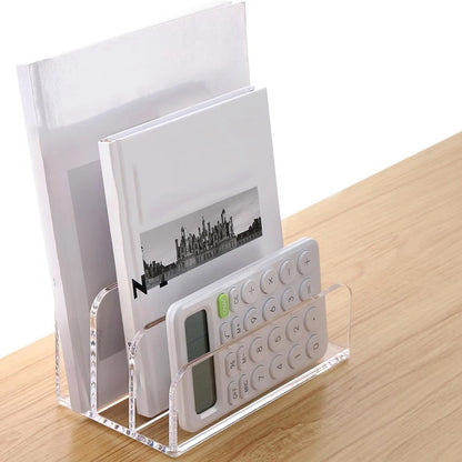 3 Slot Clear Acrylic Mail and Document Organizer for Desk