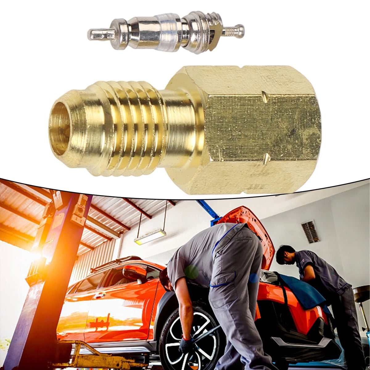 Brass R32 Left Handed 14 SAE Thread Adapter for Mini Split HVAC